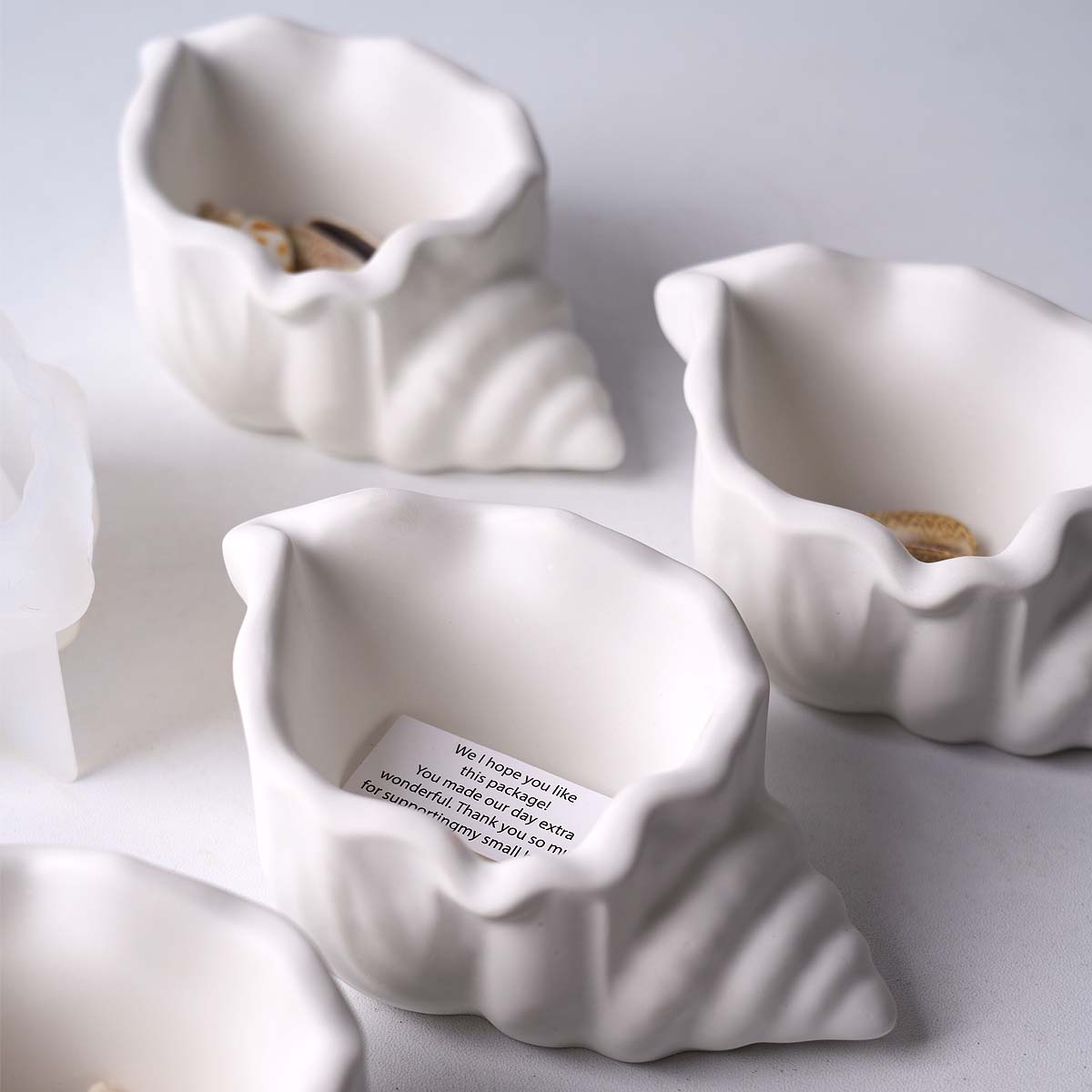 Potsticker Mold - 巻貝キャンドルジャーシリコーン型 DIY オーシャンシリーズ植木鉢飾りクラフト作り石膏樹脂収納ボックス鋳型ホーム Dec