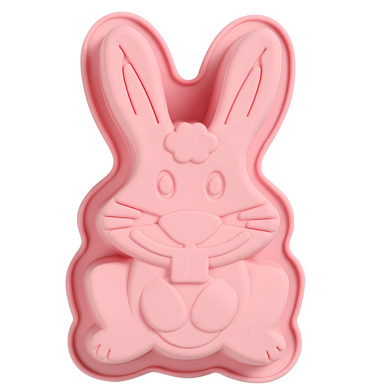 Bunny Cake Mold - イースターバニーシリコンチョコレート型、イースター装飾用の壊れやすい型、ムースケーキ、デザートベーキング、3D