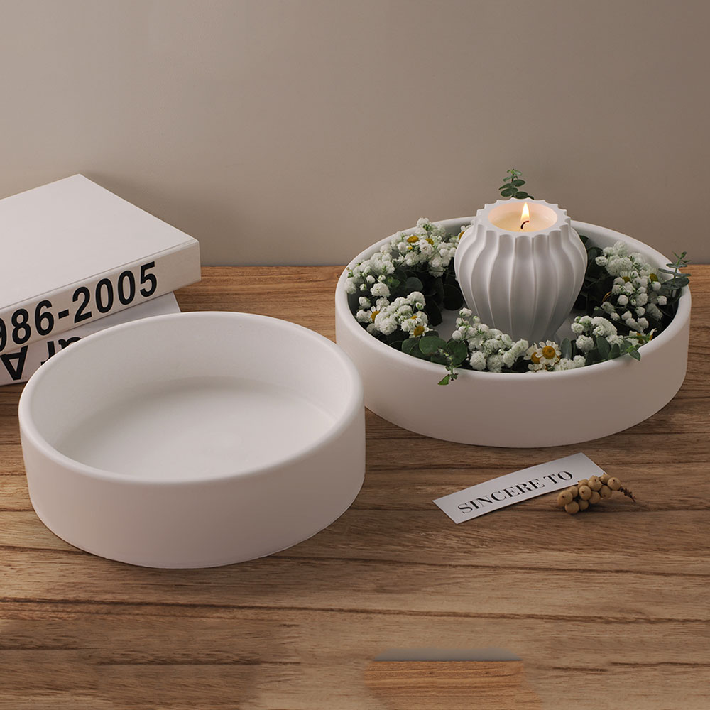 Potsticker Mold - セメントキャンドルボウル,大容量,シリコンモールド,屋外花ポット,コンクリート型,植木鉢ベース,ジェモントトレイ