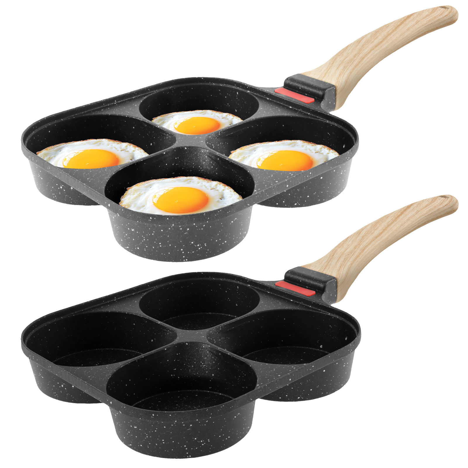 Egg Waffle Pan - 卵焼きフライパン ノンスティックパンケーキパン 4カップ調理器具 パンケーキパン 卵焼き器 ガスコンロ