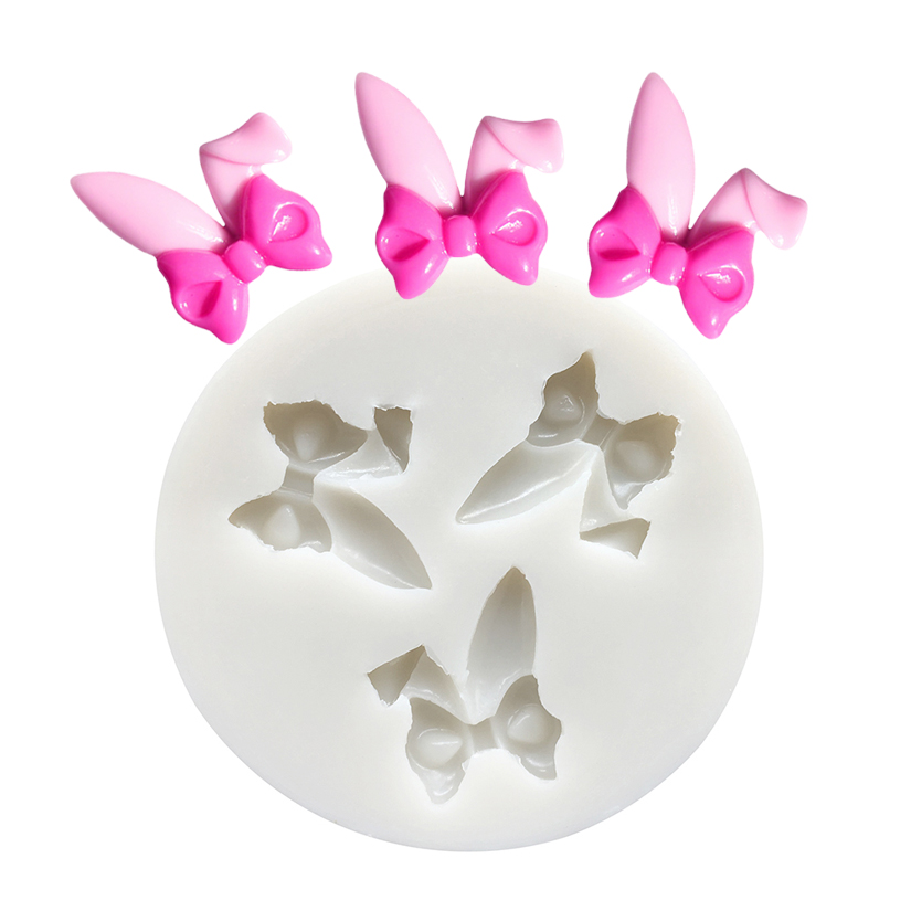 Bunny Cake Mold - イースターバニー耳型シリコン製シュガークラフトモールドチョコレートカップケーキベーキングフォンダンケーキデコレーションツール