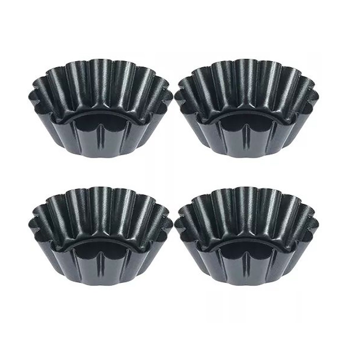 Egg Waffle Pan - 4 個ミニラウンドノンスティックタルトパンタルトレット型エッグタルト型マフィンカップケーキケーキ型ベーキングツール