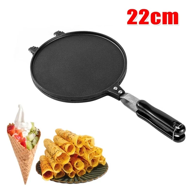 Egg Waffle Pan - 22センチメートルノンスティック卵ロールワッフルメーカーベーキングパンアイスクリームコーンメーカー工具金型卵フライパンケーキモールドベーキングペストリーツールdiy