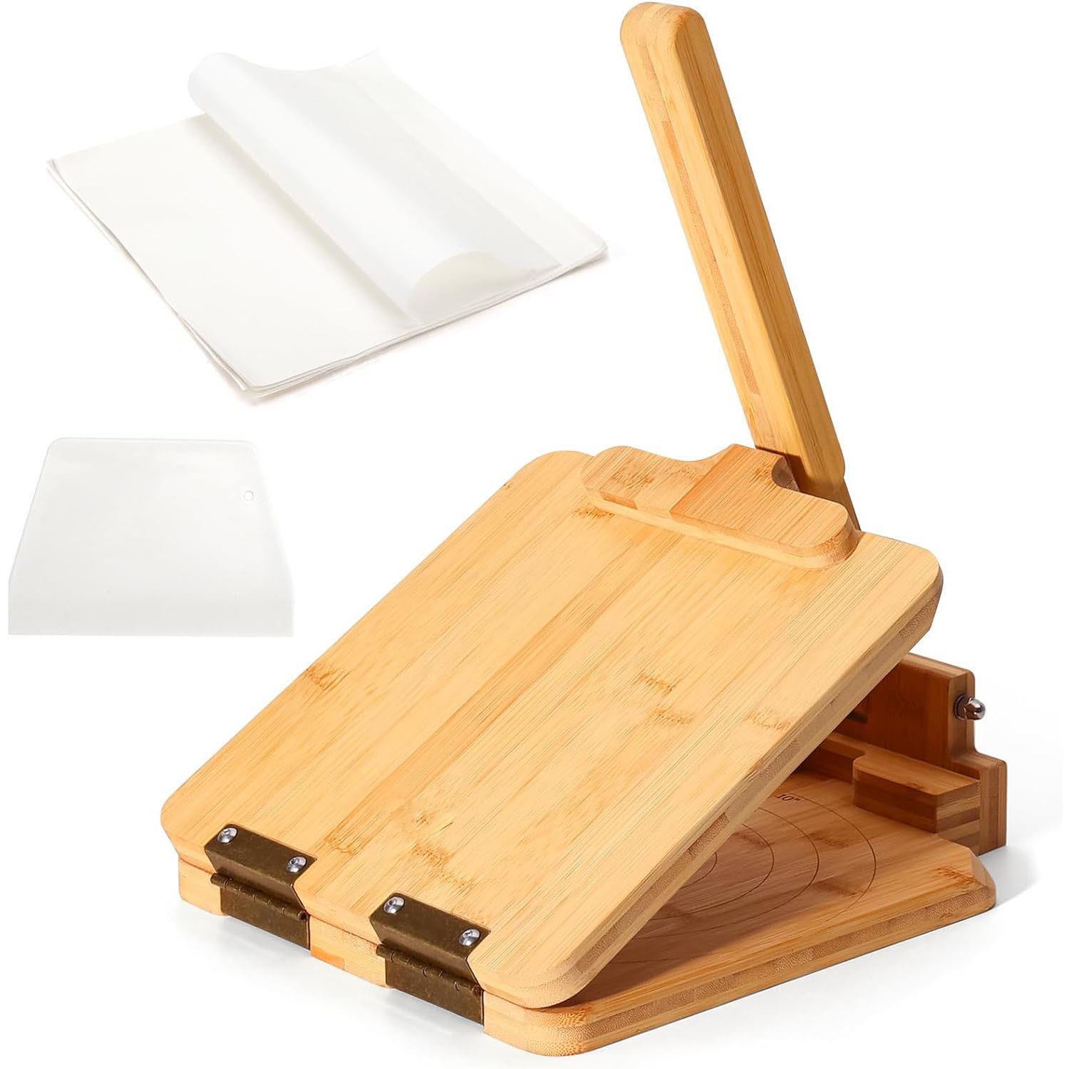 Dumpling Press Set - 竹と木製のトルティーヤメーカー、餃子の皮を作るためのプレス機、売れ筋商品