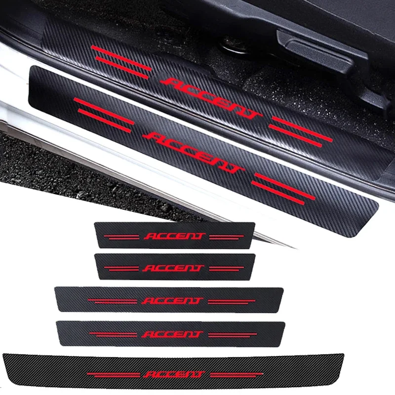Crepe Pan Carbon - カースタイリングドア敷居敷居アンチスクラッチステッカーヒュンダイアクセントリアトランクバンパー保護プレートトリムデカールアクセサリー