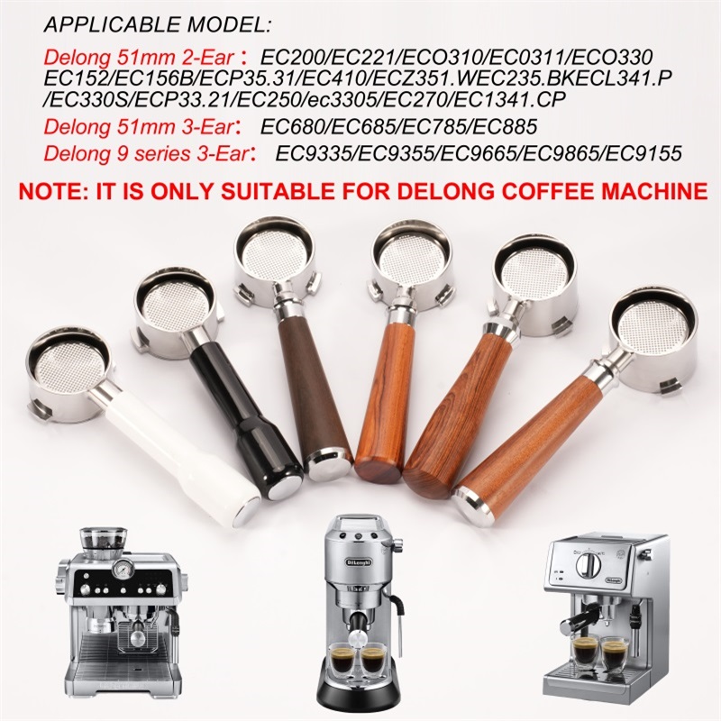 Delonghi Espresso Magnifica - 51 ミリメートルコーヒー底なしポルタフィルターデロンギ EC680 EC310 交換フィルターバスケットエスプレッソマシンハンドルカフェアクセサリー
