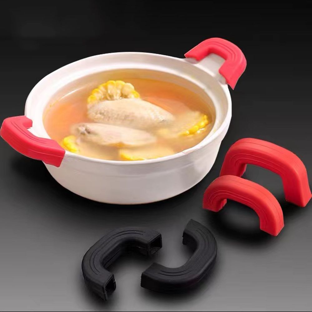 Cast Iron Corn - 2個シリコーン抗熱傷ポットハンドルカバーノンスリップポット耳クリップフライパン鋳鉄フライパンためパンキッチンツール