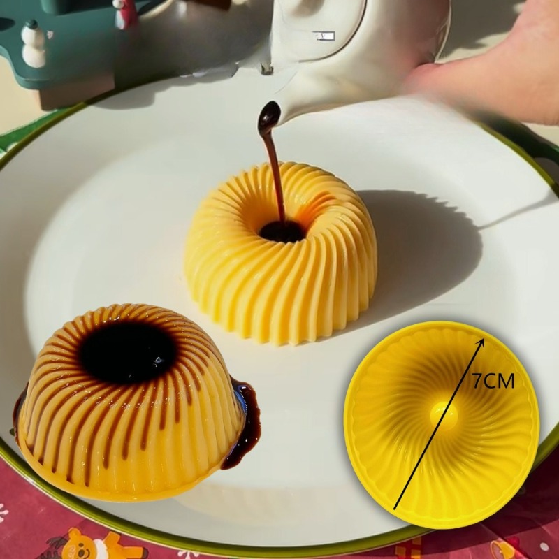 Donut Mold Silicone - シリコーンクレームブリュレカップケーキマフィンドーナツ型キャラメルプディングゼリーペストリーケーキデコレーションツールキッチンベーキングトレイ