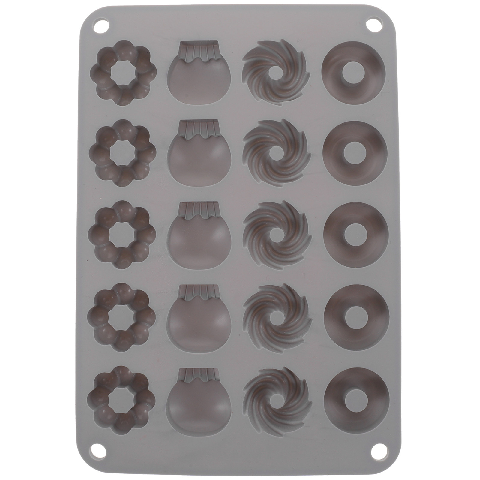 Donut Mold Silicone - ミニチョコレートドーナツシリコンモールド ノンスティック 簡単洗浄 DIY キャンディ ゼリー