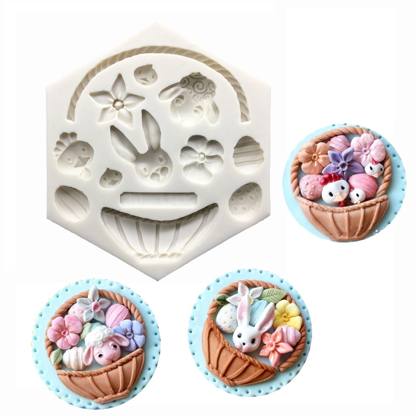 Bunny Cake Mold - イースターバニーシリコンモールドフォンダンケーキデコレーションツールキャンディチョコレートガムペーストモールド