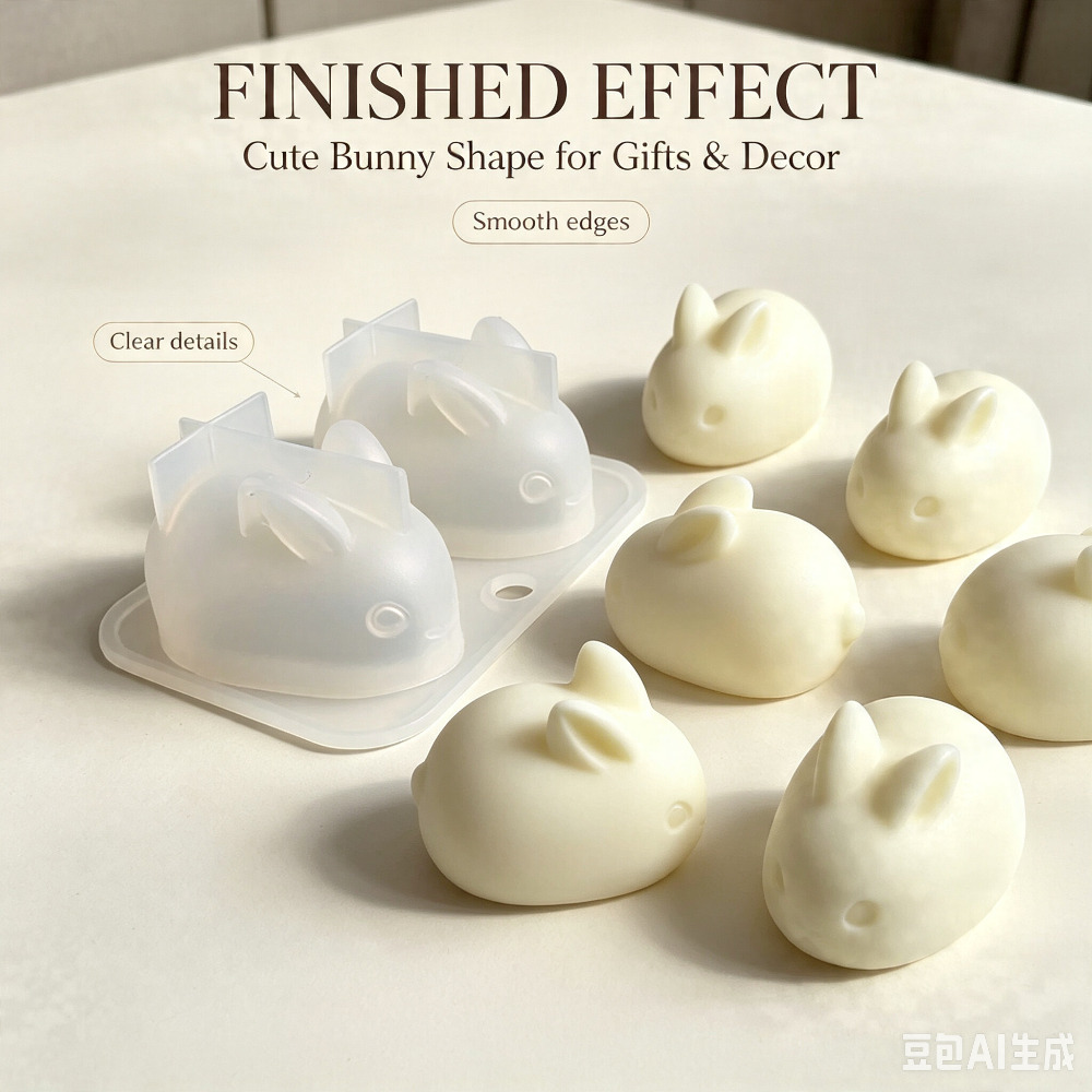 3D ミニウサギシリコンモールド食品グレード 2 キャビティ - Bunny Cake Mold のレビューと価格