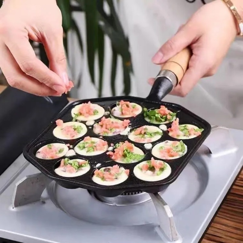 プロの誘導鋳鉄ガスストーブベーキングパン、14穴、パンケーキ - Cast Iron Corn のレビューと価格