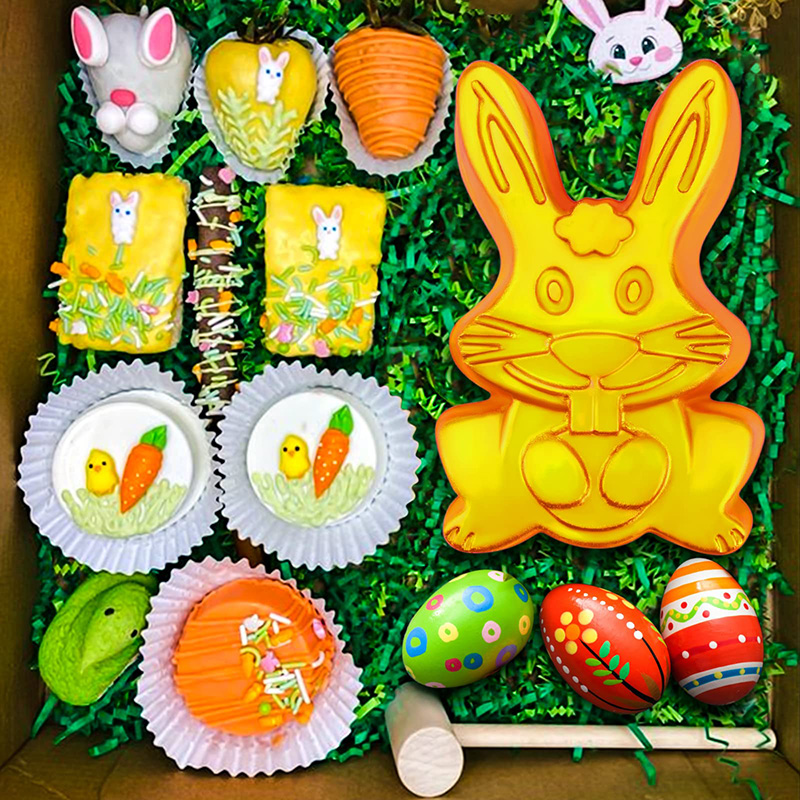 イースターバニーシリコンチョコレート型、イースター装飾用の壊 - Bunny Cake Mold のレビューと価格