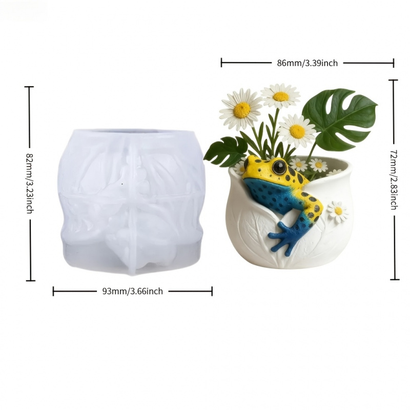 カエルの形をした植木鉢用のシリコン型、透明な質感のユニークな - Potsticker Mold のレビューと価格