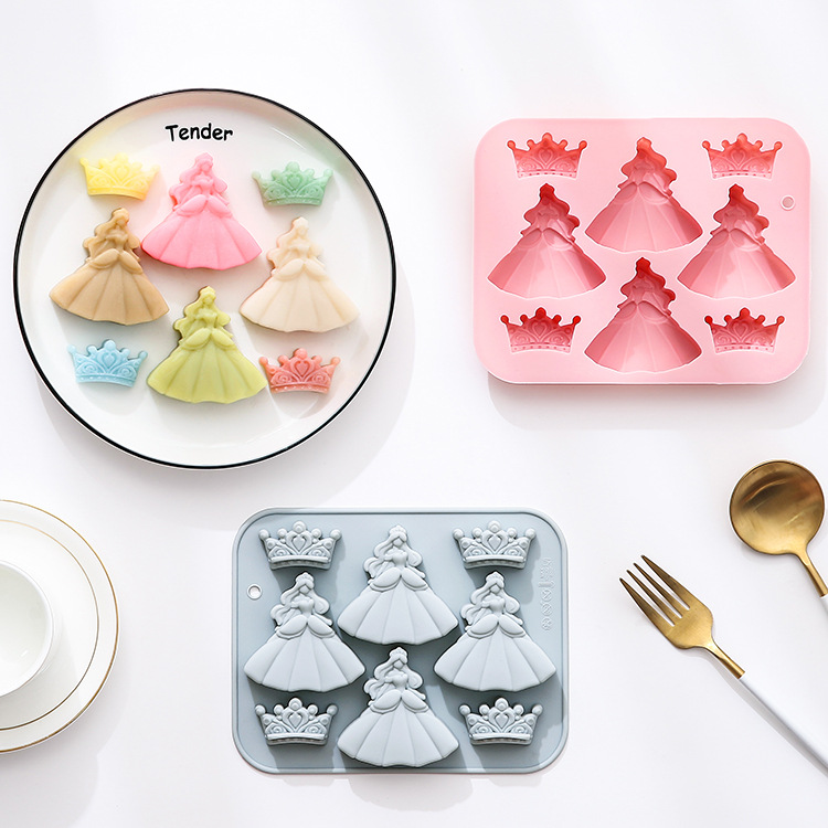 8 穴 3d プリンセスドレスクラウンシリコーン型 Diy  - Bunny Cake Mold のレビューと価格