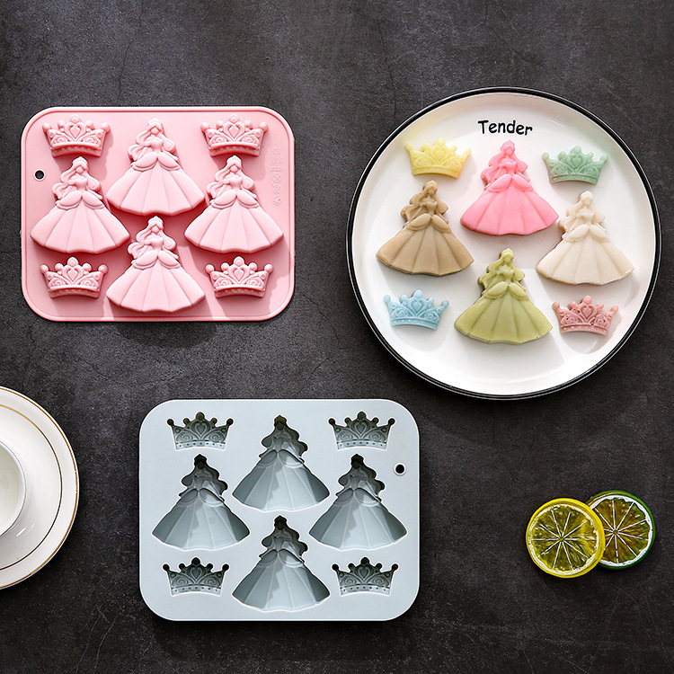 8 穴 3d プリンセスドレスクラウンシリコーン型 Diy  - Bunny Cake Mold のレビューと価格