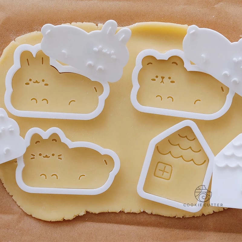 漫画の動物クッキーカッター動物かわいい猫ウサギクマビスケット - Bunny Cake Mold のレビューと価格