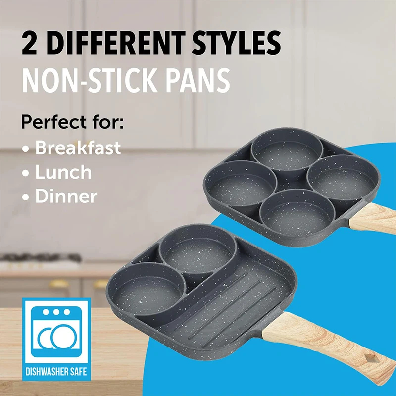 パンケーキエッグフライパン 4カップ オムレツポーチドエッグ - Egg Waffle Pan のレビューと価格
