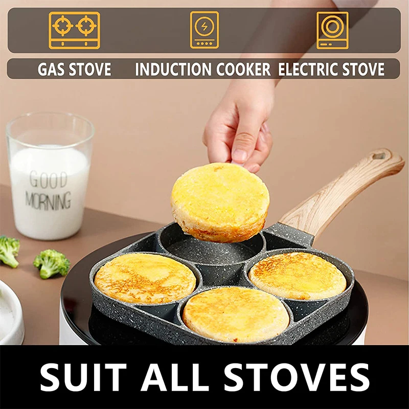 パンケーキエッグフライパン 4カップ オムレツポーチドエッグ - Egg Waffle Pan のレビューと価格