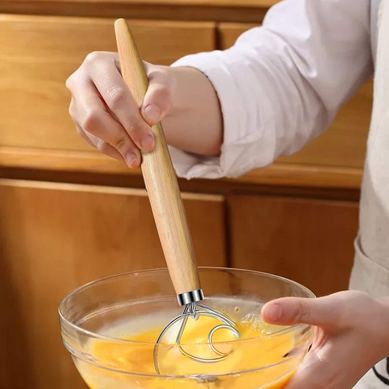 手動生地ミキサー デニッシュ生地泡立て器 ステンレス鋼の卵ビ - Danish Pancake Pan のレビューと価格