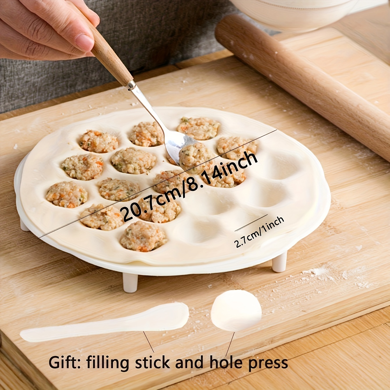 中国の餃子金型,キッチン,生地プレス,ラビオリ,ベーキングツ - Dumpling Press Set のレビューと価格