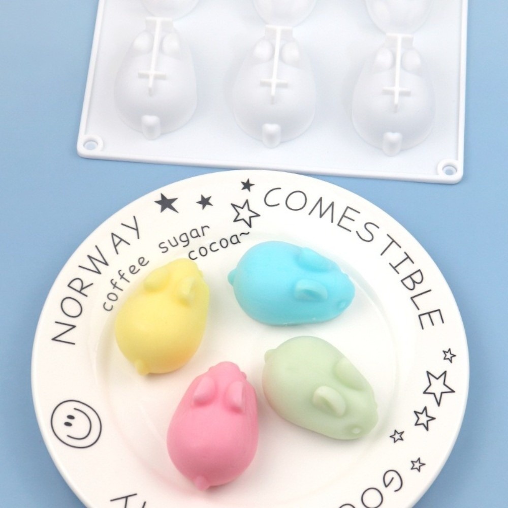 柔軟なシリコン製3Dうさぎケーキ型、バニー6個取りシリコンム - Bunny Cake Mold のレビューと価格