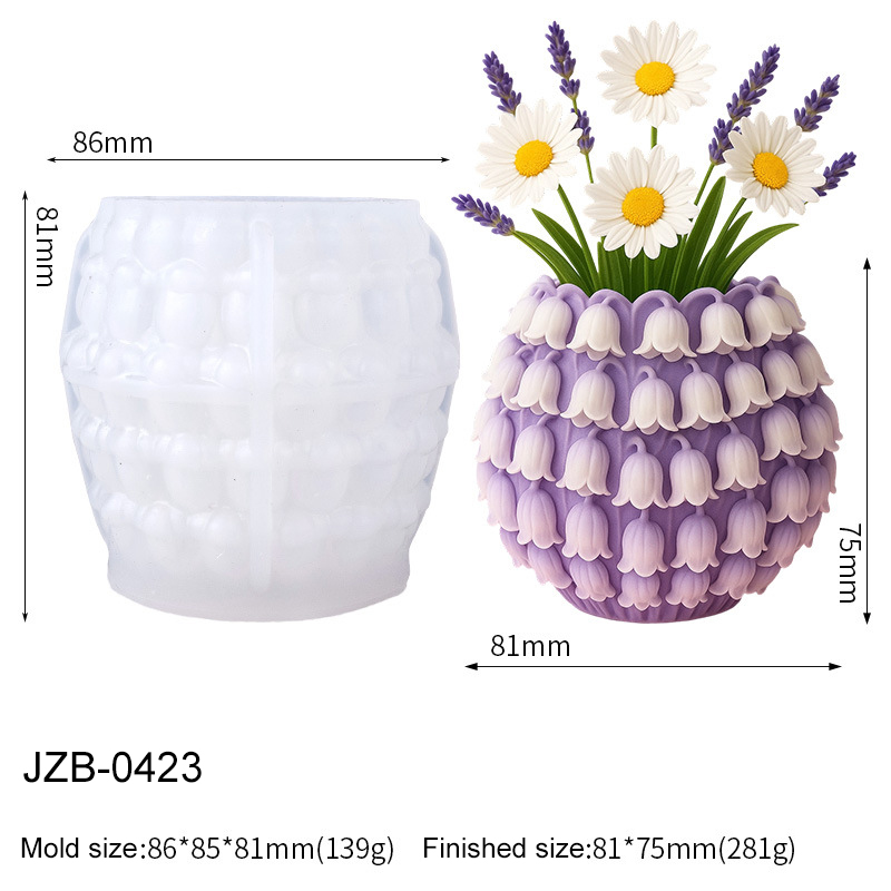3Dスズランの花瓶シリコンモールドDIYペンホルダー植木鉢収 - Potsticker Mold のレビューと価格