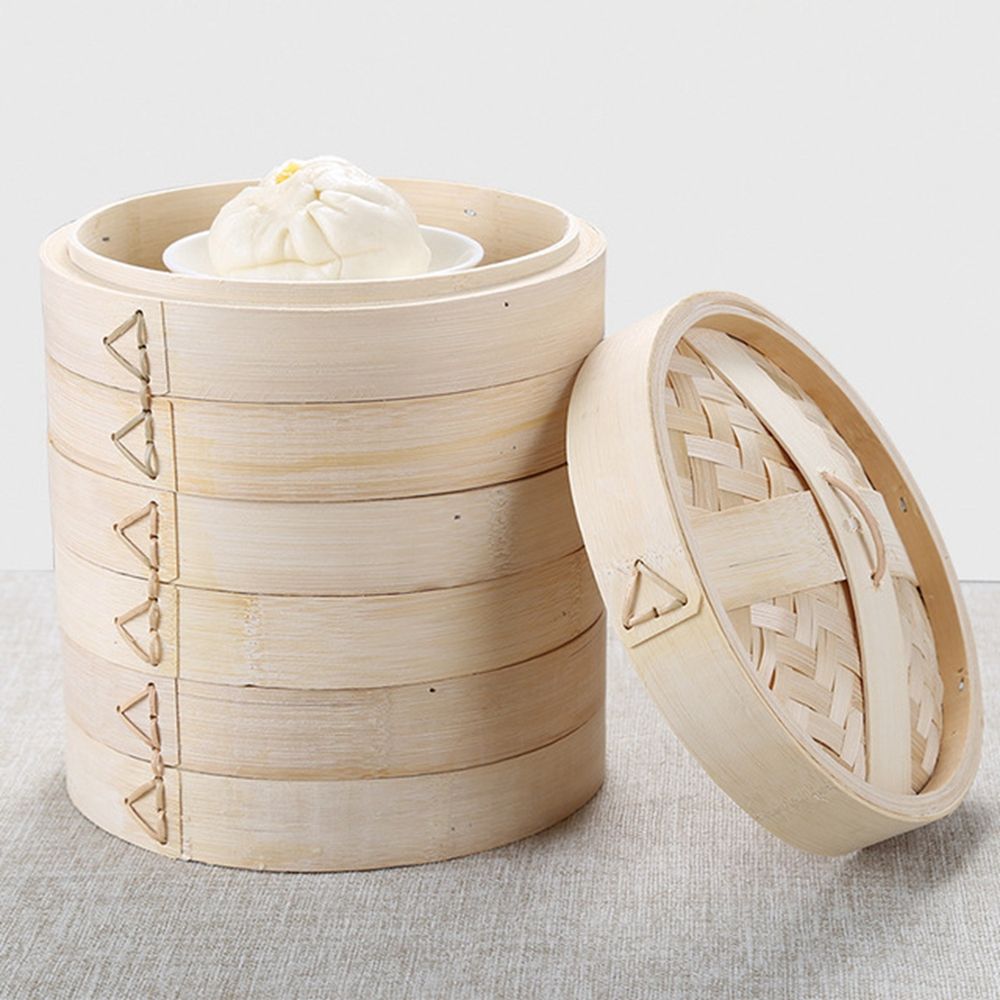 ハンドルスチームバスケットはおいしいバオバンズを作るキッチン - Bao Steamer Bamboo のレビューと価格