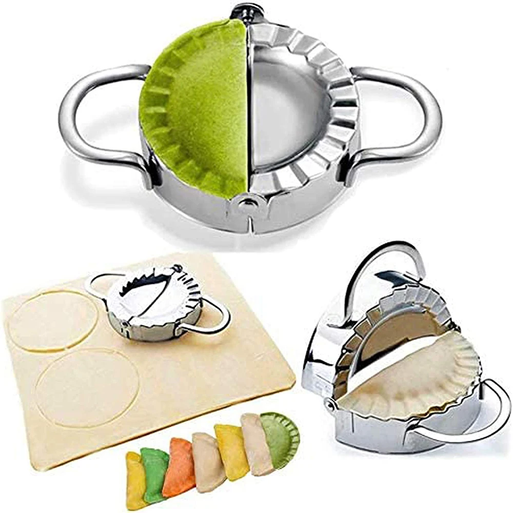 ステンレス鋼餃子型餃子メーカーラビオリエンパナーダメーカー金 - Dumpling Press Set のレビューと価格