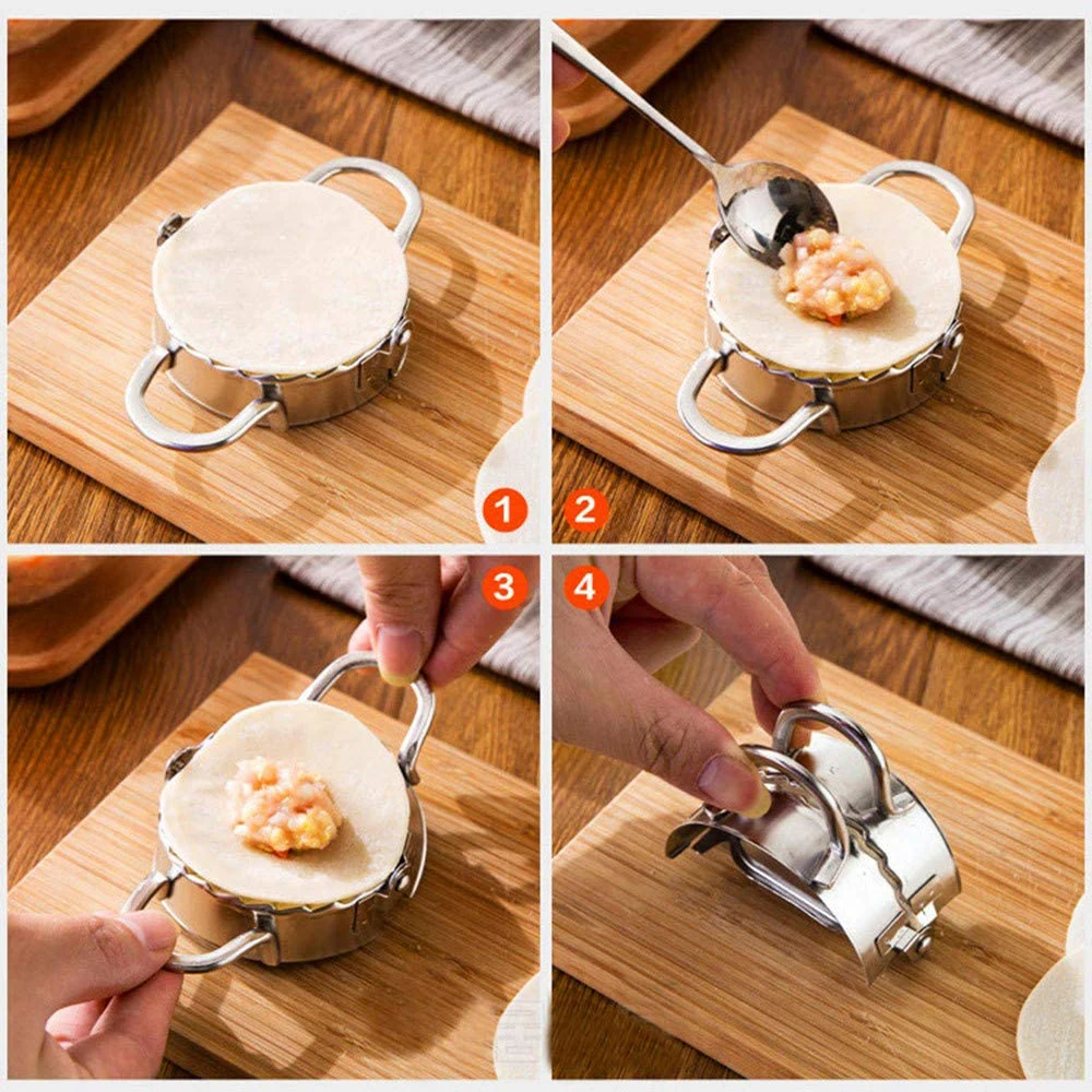 ステンレス鋼餃子型餃子メーカーラビオリエンパナーダメーカー金 - Dumpling Press Set のレビューと価格