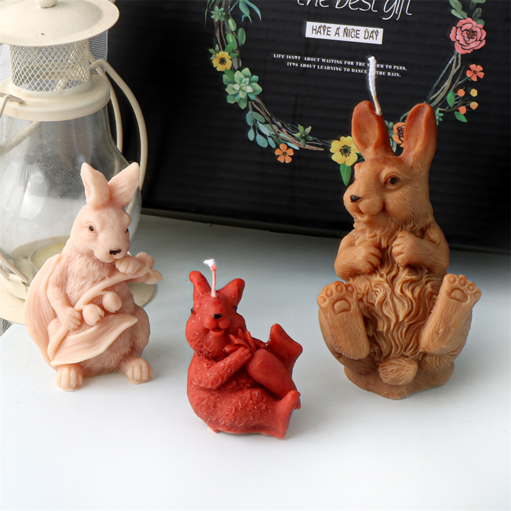 3D 花ウサギキャンドルシリコーン型 DIY 石鹸樹脂石膏動 - Bunny Cake Mold のレビューと価格