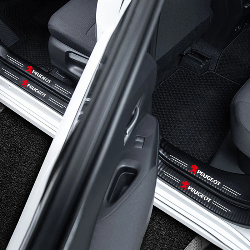 1/4/5個入り 車のドアシルスカッフプレート装飾 カーボン - Crepe Pan Carbon のレビューと価格