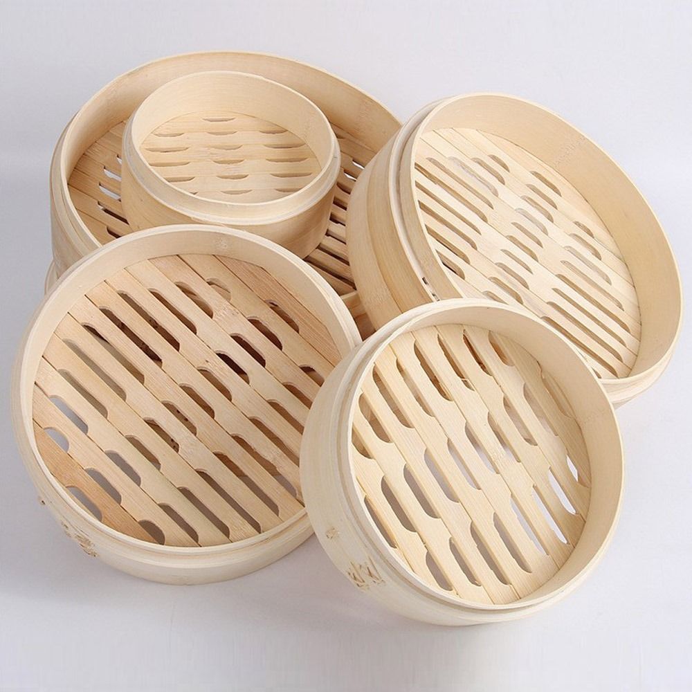 中国蒸し器 竹製蒸し器 蓋付き 点心調理用 餃子蒸し器 野菜 - Bao Steamer Bamboo のレビューと価格