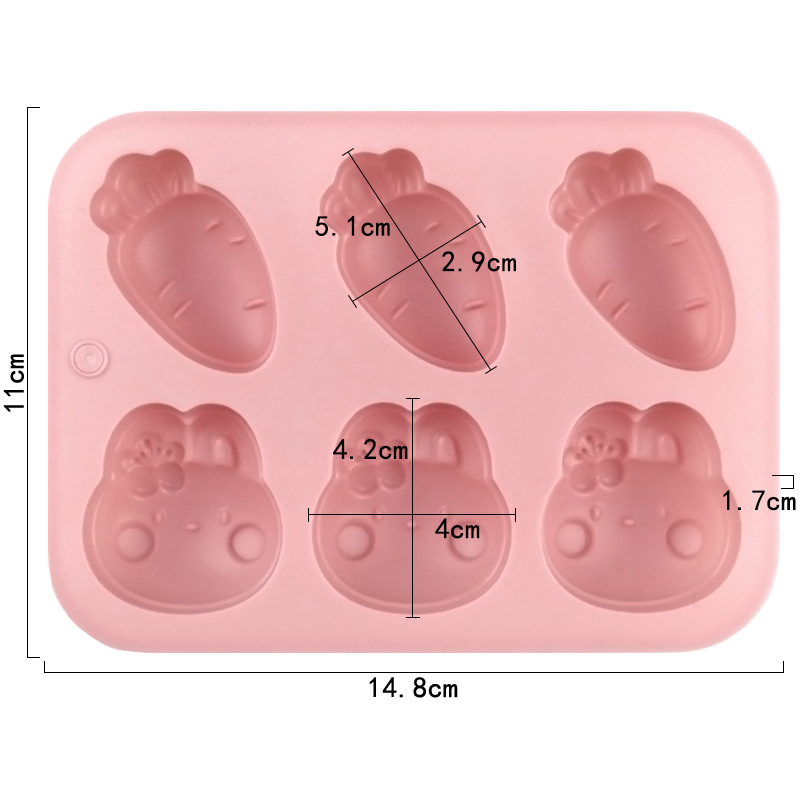 漫画シリコーン型ウサギニンジンクッキーチョコレートキャンディ - Bunny Cake Mold のレビューと価格