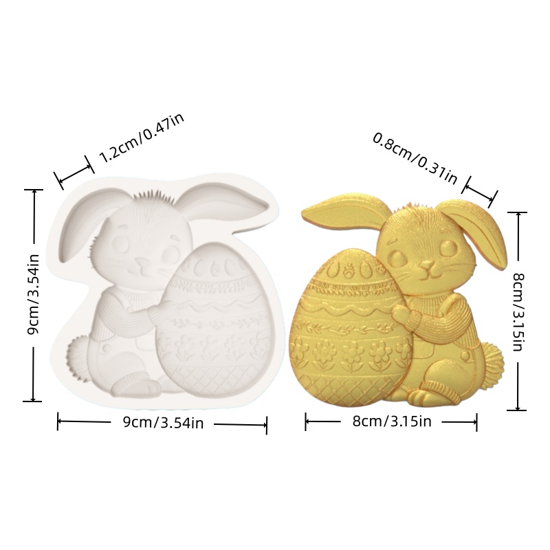 イースターエッグを抱えたウサギのシリコン製ベーキングモールド - Bunny Cake Mold のレビューと価格